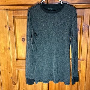 American Eagle Men’s Light Crewneck Long Sleeve Charcoal Black Shirt
